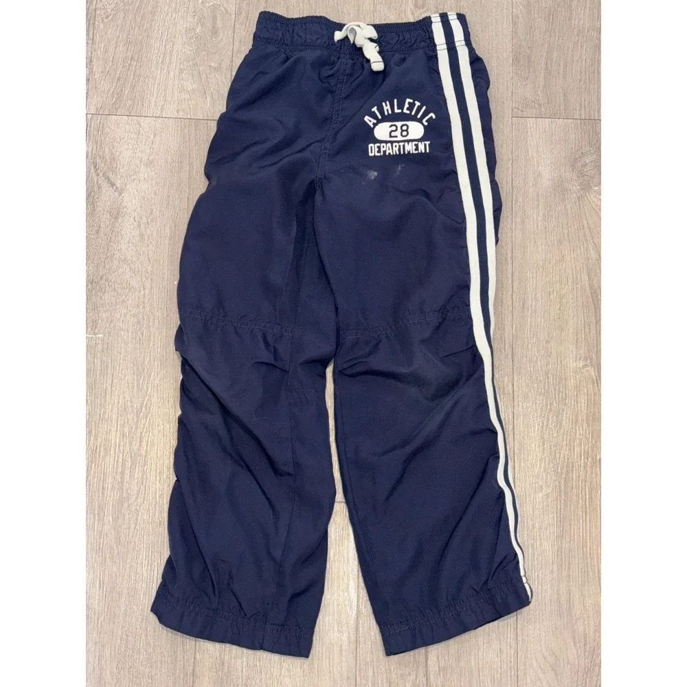 Carter's Track Pants Boys 6 Navy‎ Blue Striped Graphic Athletic 28 Department